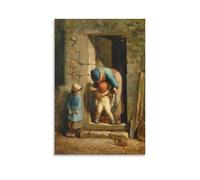 YYUEQIL Impression sur toile murale décorative de Jean François Millet - Précaution maternelle - Décoration murale d'intérieur moderne - 50 x 75 cm