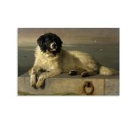 YYUEQIL Impression sur toile murale Edwin Landseer A Distinguished Member of The Humane Society - Décoration murale d'intérieur moderne sans cadre - 40 x 60 cm