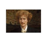YYUEQIL Impression sur toile murale Lawrence Alma-Tadema Portrait d'Ignacy Jan Paderewski - Décoration murale d'intérieur moderne sans cadre - 40 x 60 cm