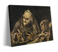 YYUEQIL Impression sur toile représentant Francisco De Goya - Deux vieux mangeant de la soupe - Œuvres d'art modernes - Idée cadeau - 60 x 90 cm