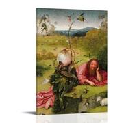 YYUEQIL Impression sur toile représentant le nom de Jérôme Bosch St Jean-Baptiste dans la nature - Décoration murale moderne pour chambre à coucher ou chambre à coucher - 50 x 75 cm