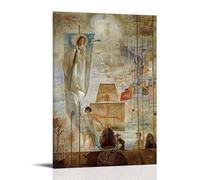 YYUEQIL Impression sur toile représentant Salvador Dali La découverte de l'Amérique par Christophe Colomb - Idée cadeau - Décoration d'intérieur - 60 x 90 cm