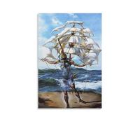 YYUEQIL Impression sur toile The Ship Salvador Dali - Décoration murale sans cadre - 50 x 75 cm