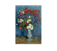 YYUEQIL Poster de Vincent Van Gogh - Nature morte - Vase avec bleuets et coquelicots - Art mural imprimé sur toile - Décoration d'intérieur sans cadre - 50 x 75 cm