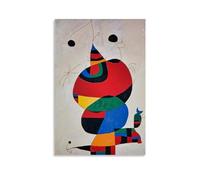 YYUEQIL Poster Joan Miro - Impression sur toile représentant une femme, un oiseau, une étoile - Décoration d'intérieur - Sans cadre - 50 x 75 cm