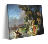 YYUEQIL Rembrandt Harmenszoon Van Rijn Impression sur toile avec enlèvement d'Europe Décoration murale Cadre 60 x 90 cm