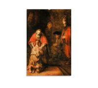 YYUEQIL Rembrandt Harmenszoon Van Rijn Impression sur toile représentant le retour du fils prodigue Décoration murale moderne Idée cadeau 30 x 45 cm