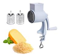 YYUEZHI Râpe À Tambour en Aluminium, Moulin A Fromage Manuel avec 2 Tambours, Râpe À Fromage avec Manivelle, Râpe À Pommes De Terre, pour Les Concombres, Le Fromage Et Les Noix, Les Carottes