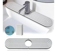 YYUEZHI Tapis De Robinet pour Évier De Cuisine, Tapis De Sechage Evier, Contour De Robinet Absorbant Diatomite, Super Absorbant, pour Camping Car, Bar, Cuisine, Salle de Bain (Gris, 40 X 10 cm)