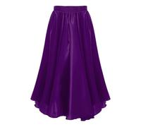 Yyuihri Mädchen Flamenco Danseuse Rock Robe Danse avec Lignes Robe Ballet Standard Danseur Dango Danseur Latino Vals Swing Rock Maxirock Tenue Danse pour Enfant Violet 7-8 Ans