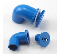 YYULZO Raccord de vidange coudé à 90° en PVC for Aquariums - 20-50 mm, Argent/Blanc/Bleu, PVC Durable avec Joints en Silicone(Blue,20mm)