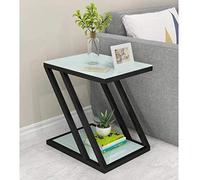 Yyuoqafn Table d'appoint en verre trempé avec porte-revues, table de canapé multifonction, table de salon (couleur : D taille : 5030) (B 50 x 30)