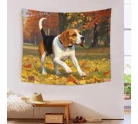 YYVKPMLXC BAigle Dog Effet 3D Tapisseries Murale|Paysage d'automne Tenture Murale Pour Chambre Salon Art Mural Wall Tapestry 130cmx150cm