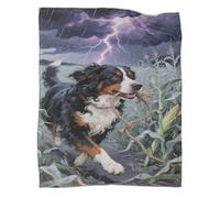 YYVKPMLXC Chien Bernese Mountain Dog Couverture en Flanelle 3D Motif Farmland Orage Couverture De Canapé Duveteux pour Filles, Garçons, Voyage 60x80inch(150x200cm)