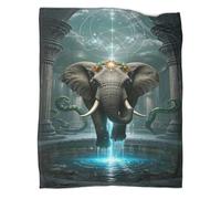 YYVKPMLXC Couverture Éléphant Polaire en Flanelle Imprimée 3D Couverture De Canapé Atmosphère mystérieuse Douce Et Duveteux pour Adultes d'enfants 40x50inch(100x130cm)