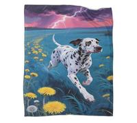 YYVKPMLXC Couverture en Flanelle Chien Dalmatien 3D Couverture De Canapé Orage Confortable pour Filles, Garçons, Voyage 50x60inch(127x152cm)