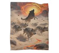 YYVKPMLXC Couverture en Flanelle Loup Polaire 3D Imprimée Motif Desert Orage Couverture De Canapé Douce Et Duveteux pour Filles, Garçons, Voyage 80x90inch(200x230cm)