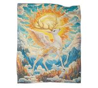 YYVKPMLXC Dieu du cerf Couverture en Flanelle 3D Imprimée Motif Paysage Fantastique Couverture De Canapé Douce Et Chaude pour Filles, Garçons, Voyage 60x80inch(150x200cm)