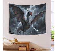 YYVKPMLXC Dragon européen 3D Effet Tapisserie Murales,Ciel d'orage Drapé Mural,Wall Tapestry Chambre Décoratives Murale Tapisserie 70cmx100cm