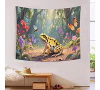 YYVKPMLXC Effet 3D Grenouille arboricole Tapisserie Murales|Écologie de la forêt tropicale Drapé Mural|Esthétique Tapisserie Pour Chambre Salon Tenture Murale 150cmx200cm