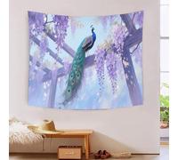 YYVKPMLXC Effet 3D Paon Tapisseries Murale|Glycine Drapé Mural|Esthétique Tapisserie Pour Chambre Salon Tissu Mural 130cmx150cm