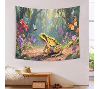 YYVKPMLXC Grenouille arboricole Effet 3D Tapisserie Murale|Écologie de la forêt tropicale Tenture Murale Chambre Décoratives Murale Tapisseries 70cmx100cm