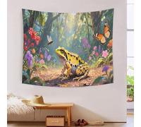 YYVKPMLXC Grenouille arboricole Effet 3D Tapisserie Murales|Écologie de la forêt tropicale Drapé Mural|Wall Tapestry Chambre Décoratives Murale Tapisserie 130cmx150cm