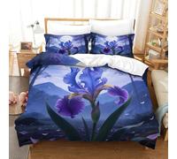 YYVKPMLXC Iris au Clair de Lune Housse Couette,Guérison Montagne-Foret Motif 3D Imprimé Parure De Lit, Microfibre Linge De Lit avec Fermeture Éclair 3 Pièces pour Garçon Fille Super King（260x220cm）
