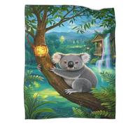 YYVKPMLXC Koala Couverture en Flanelle 3D Couverture De Canapé Éléments naturels Douce Et Duveteux pour Canapé Et Salon 40x50inch(100x130cm)