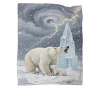 YYVKPMLXC Ours Polaire Couverture Douillette en Flanelle Polaire 3D Polar Orage Couverture De Canapé Confortable pour Filles, Garçons, Voyage 60x80inch(150x200cm)