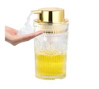 YYW Distributeur de savon moussant rechargeable en verre pour salle de bain ou cuisine, design classique, flacon souple de 283,5 g avec pompe pour savon pour les mains, gel douche, huile essentielle