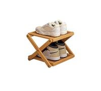 YYW Étagère à chaussures pliable sur pied pour entrée, placard, couloir, étagère à chaussures pliable en forme de X à plusieurs niveaux (couleur bois, 2 niveaux)