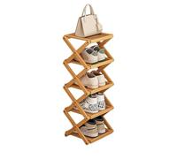 YYW Étagère à chaussures pliable sur pied pour entrée, placard, couloir, étagère à chaussures pliable en forme de X à plusieurs niveaux (couleur bois, 5 niveaux)