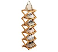 YYW Étagère à chaussures pliable sur pied pour entrée, placard, couloir, étagère à chaussures pliable en forme de X à plusieurs niveaux (couleur bois, 6 niveaux)
