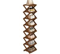 YYW Étagère à chaussures pliable sur pied pour entrée, placard, couloir, étagère à chaussures pliable en forme de X à plusieurs niveaux (marron, 8 niveaux)