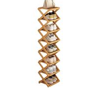 YYW Étagère à chaussures pliable sur pied pour entrée, placard, couloir, étagère à chaussures pliable en forme de X à plusieurs niveaux (couleur bois, 8 niveaux)