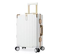 YYW Valise cabine cabine avec cadre en aluminium 954670, blanc, Carry-On 20-Inch, Moderne