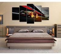 Yywife Impression sur Toile - 5 Parties -Encadrée Porsche GT3 RS Voiture de sport-150x80 cm - Image sur Toile - Plusieurs éléments - Prete a Suspendre - Encadrée - Tableau pour la Mur - Motif Moderne