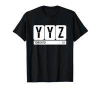 YYZ - Souvenir de Voyage du Canada - Texte Noir T-Shirt Graphique avec Valeur, Homme, Noir, S