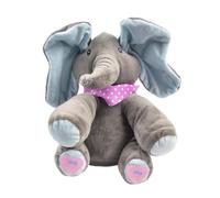 YYZGGLING Jouets éléphants électriques en peluche Peek-a-boo avec yeux couverts de musique, petit éléphant chantant en peluche (3)