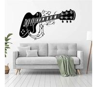 YYZOVBNN Autocollant mural de guitare, autocollant mural de guitare musicale, autocollant mural de maison, décoration de chambre d'enfants, papier peint en vinyle