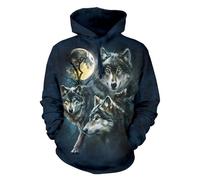 YYZOVBNN Ensemble de vêtements de Sport décontractés à Capuche avec imprimé 3D représentant Un Loup Hurlant au Clair de Lune et Une Meute de Loups.