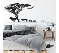 YYZOVBNN Lionne et Lionceau décoration murale Lion maison sticker mural Jungle Lion africain autocollant mural pépinière autocollant d'art décoratif