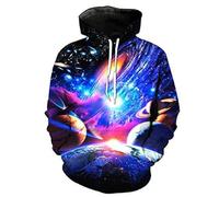 YYZOVBNN Sweat à Capuche à Motifs 3D avec des Designs Univers, Galaxie et planètes - Sweat à Capuche Tendance, Ample, Streetwear, Fun et Sportif