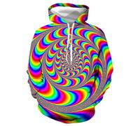 YYZOVBNN Sweat à Capuche Ample pour Homme, imprimé Tourbillon coloré 3D Cool Illusion, Manches Longues, Style décontracté.