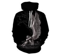 YYZOVBNN Sweat à Capuche décontracté imprimé 3D Skull Girl Angel Wings, idéal pour Le Printemps et l'automne. Coupe Ample et Tendance.