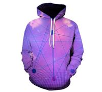 YYZOVBNN Sweat à Capuche décontracté Violet à imprimé Spatial 3D, idéal pour l'automne et l'hiver, Manches Longues.
