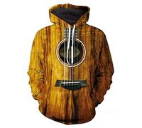 YYZOVBNN Sweat à Capuche Homme Grande Taille, Style Streetwear, imprimé 3D Guitare rétro.