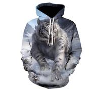 YYZOVBNN Sweat à Capuche imprimé en 3D avec Un Tigre et Un Lion féroces, pour Homme, Style Sportif et Streetwear Tendance