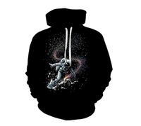 YYZOVBNN Sweat à Capuche imprimé en 3D, Motif Skateboard d'astronaute, créatif et stylé, avec Poches Avant.